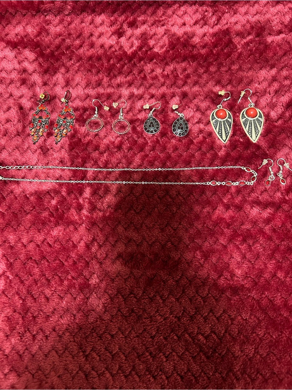 Red costume jewelry